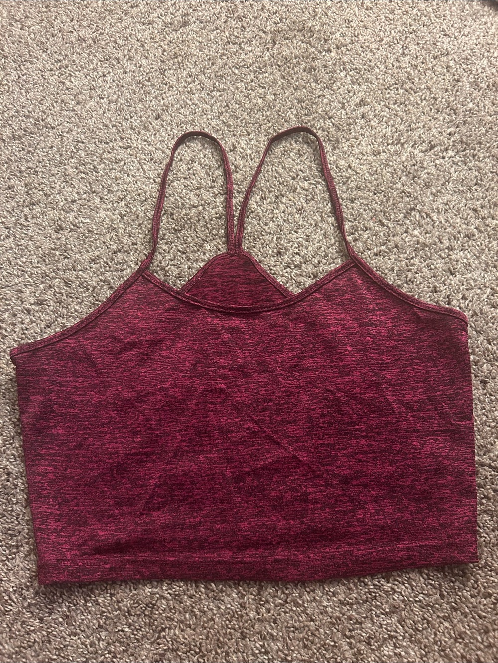 SHEIN Marled Burgundy Cropped Tank